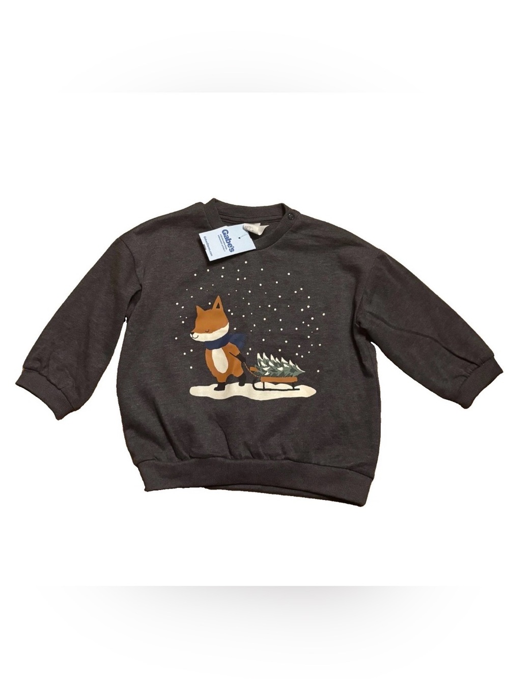 H&M Boys Holiday Graphic Sweatshirt  - Gray - 2T